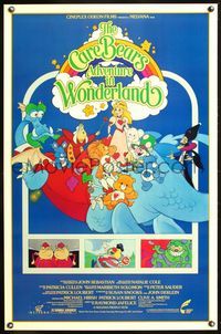5x156 CARE BEARS ADVENTURE IN WONDERLAND 1sh '87 cool cartoon fantasy artwork!