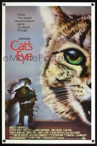 5x162 CAT'S EYE 1sh '85 Stephen King, Drew Barrymore, artwork of wacky little monster by J. Vack!