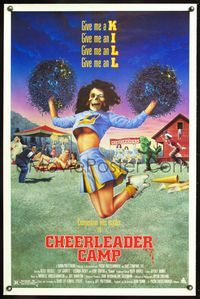 5x166 CHEERLEADER CAMP 1sh '87 John Quinn directed, wacky image of sexy cheerleader w/skull head!