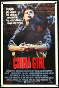 5x171 CHINA GIRL 1sh '87 Abel Ferrara, James Russo holds Sari Chang!