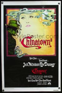 5x172 CHINATOWN int'l 1sh '74 great art of smoking Jack Nicholson & Faye Dunaway, Roman Polanski!