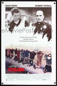 5x193 COLORS 1sh '88 Sean Penn & Robert Duvall as cops, directed by Dennis Hopper!