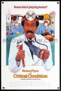 5x215 CRITICAL CONDITION 1sh '86 directed by Michael Apted, wacky doctor Richard Pryor!
