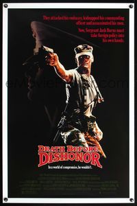 5x240 DEATH BEFORE DISHONOR 1sh '86 cool image of soldier Fred Dryer in camo!