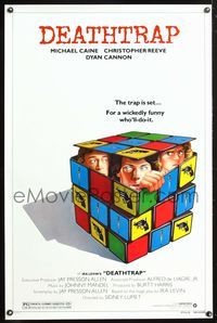 5x244 DEATHTRAP style B 1sh '82 art of Chris Reeve, Michael Caine & Dyan Cannon in Rubik's Cube!