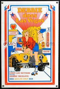 5x245 DEBBIE DOES LAS VEGAS 1sh '82 Ray Dennis Steckler, wonderful sexy gambling casino artwork!