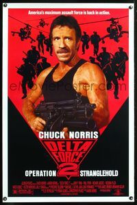 5x252 DELTA FORCE 2 1sh '90 Chuck Norris with ridiculous gun is back in action!