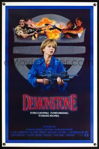 5x253 DEMONSTONE int'l 1sh '89 R. Lee Ermy, wild action images of explosions & Nancy Everhard w/M16!