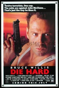 5x257 DIE HARD advance 1sh '88 Bruce Willis vs twelve terrorists, crime classic!