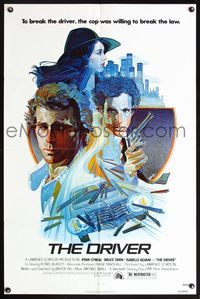 5x275 DRIVER 1sh '78 Walter Hill, cool artwork of Ryan O'Neal by M. Daily!