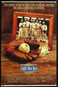 5x296 EIGHT MEN OUT 1sh '88 John Sayles, John Cusack, Chicago Black Sox, baseball!