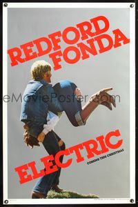 5x297 ELECTRIC HORSEMAN teaser 1sh '79 Sydney Pollack, great image of Robert Redford & Jane Fonda!