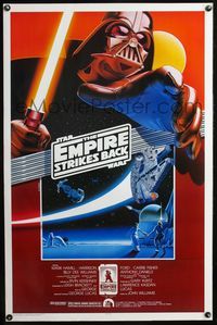 5x301 EMPIRE STRIKES BACK 1sh R90 George Lucas sci-fi classic, cool different art by Larry Noble!