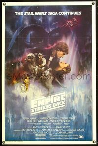 5x303 EMPIRE STRIKES BACK GWTW int'l 1sh '80 George Lucas sci-fi classic, cool art by Roger Kastel!