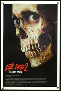 5x316 EVIL DEAD 2 1sh '87 Sam Raimi, Bruce Campbell is Ash, creepy close-up of skull, Dead By Dawn!