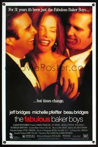 5x319 FABULOUS BAKER BOYS DS 1sh '89 Jeff & Beau Bridges, sexy Michelle Pfeiffer!
