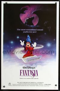 5x326 FANTASIA 1sh R85 great image of Mickey Mouse, Disney musical classic!