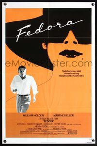 5x337 FEDORA 1sh '78 Billy Wilder directed, William Holden, cool art of Marthe Keller!
