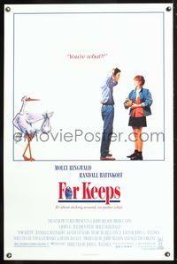 5x368 FOR KEEPS 1sh '87 Molly Ringwald & Randall Batinkoff are new parents!