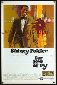 5x369 FOR LOVE OF IVY 1sh '68 Daniel Mann, cool artwork of Sidney Poitier!