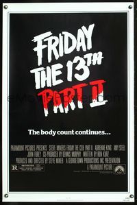 5x378 FRIDAY THE 13th 2 1sh '81 summer camp slasher horror sequel, the body count continues!