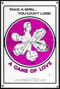 5x389 GAME OF LOVE take a spin style 1sh '74 sexy Sheila Stuart sexploitation, you can't lose!