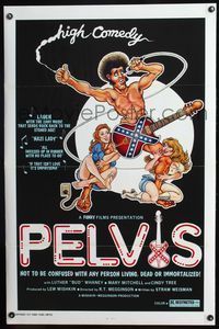 5x589 PELVIS 1sh '77 great Elvis comedy spoof, high comedy, wackiest art!