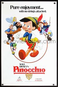 5x594 PINOCCHIO 1sh R84 Disney classic fantasy cartoon about a wooden boy who wants to be real!