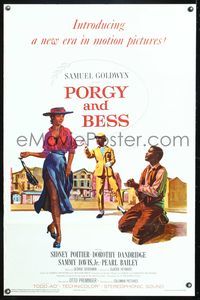 5x602 PORGY & BESS 1sh '59 art of Sidney Poitier, Dorothy Dandridge & Sammy Davis Jr.!