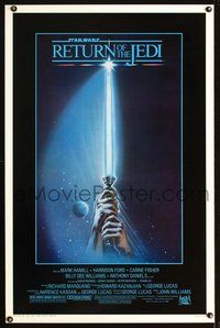 5x624 RETURN OF THE JEDI lightsaber style 1sh '83 George Lucas classic, Mark Hamill, Harrison Ford!