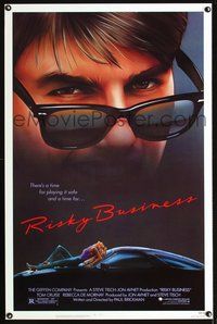 5x630 RISKY BUSINESS 1sh '83 classic close up artwork image of Tom Cruise in cool shades!