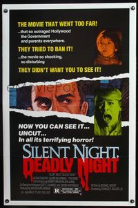 5x666 SILENT NIGHT DEADLY NIGHT uncut style 1sh '84 the movie that went too far, X-mas horror!