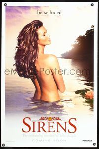 5x670 SIRENS teaser 1sh '94 super sexy seductive Elle Macpherson naked in lake!