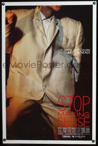 5x695 STOP MAKING SENSE 1sh '84 Jonathan Demme, Talking Heads, close-up of David Byrne's suit!