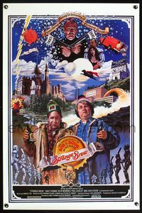 5x697 STRANGE BREW 1sh '83 art of hosers Rick Moranis & Dave Thomas with beer by John Solie!