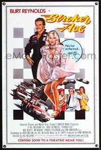 5x701 STROKER ACE advance 1sh '83 racing art of Burt Reynolds & sexy Loni Anderson by Drew Struzan!