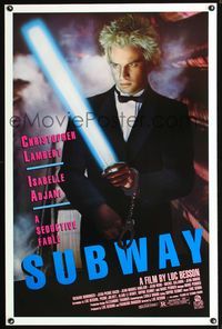 5x702 SUBWAY 1sh '85 Luc Besson, cool image of Christopher Lambert, a seductive fable!
