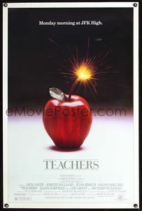 5x712 TEACHERS 1sh '84 directed by Arthur Hiller, Nick Nolte, Judd Hirsch, cool apple bomb image!