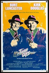 5x733 TOUGH GUYS 1sh '86 great artwork of partners in crime Burt Lancaster & Kirk Douglas!