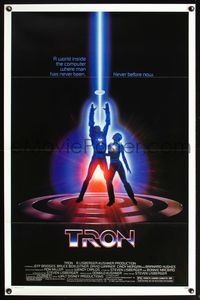 5x737 TRON 1sh '82 Walt Disney sci-fi, Jeff Bridges in a computer, cool special effects!