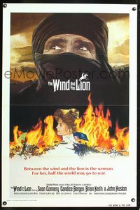 5x766 WIND & THE LION Int'l 1sh '75 art of Sean Connery & Candice Bergen, directed by John Milius!