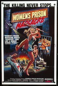5x776 WOMEN'S PRISON MASSACRE 1sh '85 Emanuelle Fuga Dall'Inferno, wild art of violent girls!