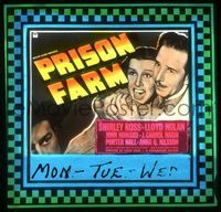 5y088 PRISON FARM glass slide '38 Shirley Ross is in jail & prison doctor Lloyd Nolan helps her!