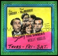 5y095 SING YOU SINNERS glass slide '38 Bing Crosby, MacMurray, Ellen Drew, young Donald O'Connor!