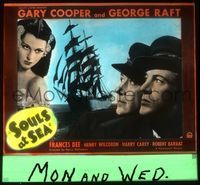 5y098 SOULS AT SEA glass slide '37 sailors Gary Cooper & George Raft + sexy Frances Dee!
