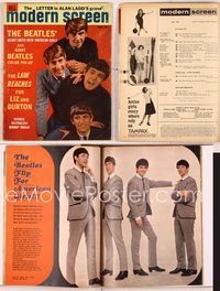 5y030 MODERN SCREEN magazine May 1964, great portrait of The Beatles by Dezo Hoffman!