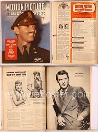 5y031 MOTION PICTURE magazine February 1944, great portrait of Clark Gable in military uniform!