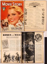 5y038 MOVIE STORY magazine March 1937, artwork portrait of beautiful smiling Jean Arthur!