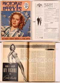 5y025 PHOTOPLAY magazine May 1941, close portrait of sad Alice Faye by Richard Hesse!