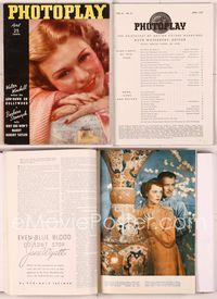 5y019 PHOTOPLAY magazine April 1937, super close portrait of Ginger Rogers by James Dolittle!